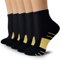 Copper Ankle Compression Socks For Women & Men - Plantar Fasciitis Arch Support Running Socks For Athletic Small-Medium