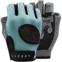 Lifect Essential Breathable Workout Gloves  Knuckle Weight Lifting Fingerless Gym Exercise Gloves With Curved Open Back  For Powerlifting  Crossfit  Women And Men (Blue  Large)