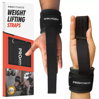 Profitness Weight Lifting Straps - 10 Long Wrist Straps For Weightlifting - Padded Neoprene Lifting Straps Gym With Non Slip Silicone Grip Men And Women - Weightlifting Wrist Straps (B/W)