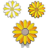Pinmei Sunflower Golf Ball Marker With Golf Hat Clip(One Hat Clip With Two Markers)