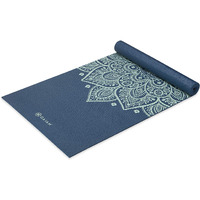 Gaiam Yoga Mat Premium Print Non Slip Exercise & Fitness Mat For All Types Of Yoga  Pilates & Floor Workouts  Indigo Sundial  5Mm