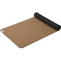 Gaiam Yoga Mat Cork - Great For Hot Yoga  Pilates (68-Inch X 24-Inch X 5Mm Thick)  Black/Brown
