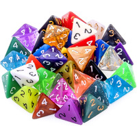 Austor 35 Pieces 4 Sided Dice Polyhedral Dice Set Mixed Color Game Dice Assortment With A Black Velvet Storage Bag For Dnd Rpg Mtg Table Games