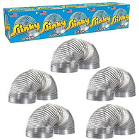 Slinky Jr. The Original Walking Spring Toy  5-Pack Small Metal Slinkys  Kids Toys For Ages 5 Up By Just Play