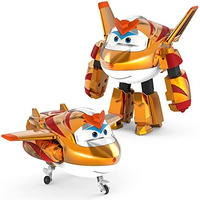 Super Wings 5"" Transforming Golden Boy Airplane Toys  Vehicle Action Figure  Superwings Transforming Plane To Robot  Flying Toy Vehicle Playset  Gifts Toys For Kids  Age 3 And Up  Gold