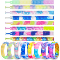 16 Pcs Pop Bubble Bracelet Fidget Toys  Pop Wristband Fidget Bulk Toy For Party Favors  Halloween Christmas Valentine Gifts Students Gifts Classroom Prizes Goodie Bag Stuffers For Kids