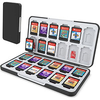 Heiying Game Card Case For Nintendo Switch& Switch Oled Game Card Or Micro Sd Memory Cards Portable Switch Game Memory Card Storage With 24 Game Card Slots And 24 Micro Sd Card Slots. (Black)