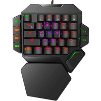 Cakce Rgb One Handed Mechanical Gaming Keyboard Colorful Backlit Professional Gaming Keyboard With Wrist Rest Support Usb Wired Single Hand Mechanical Keyboard For Game