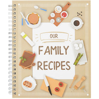 Pipilo Press Family Recipe Book To Write In  Spiral Bound Diy Make Your Own Cookbook With 90 Pages (Blank Inside  6.5 X 8.2 In)
