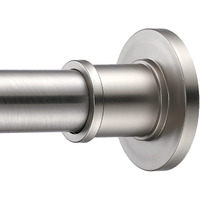 Briofox Industrial Shower Curtain Rod - Never Rust Non-Slip Long Tension Shower Rod 54-90 Inch 304 Stainless Steel  Brushed Nickel