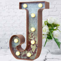 Led Marquee Light Up Letters Industrial Vintage Style Lighted Letters Rust Metal Effect Marquee Letter With Lights Illumination Letter Signs For Christmas Wedding Birthday Party Home Cafe Bar Decor-J