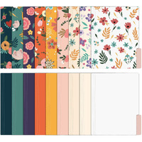 Eoout 18 Pack Decorative File Folders Floral Folders Cute File Folder  Letter Size Colored File Folders 1/3-Cut Tabs  9.5 X 11.5 Inches  For Office  School  Home