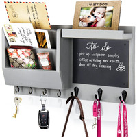 Ziivita Key Holder For Wall - Mail Holder Organizer Wall Mount With Shelf - Hanging Key Rack Hanger With Hooks Decorative For Home Letter Dog Leash Entryway Living Room Decor