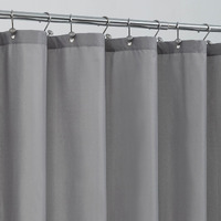Alyvia Spring Waterproof Fabric Shower Curtain Liner - Soft & Light-Weight Cloth Shower Liner With Magnets  Hotel Quality & Machine Washable - Standard Size 72X72  Gray