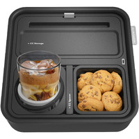 Couchconsole Original Tray - Drinks & Snacks Sofa Caddy With Armrest  Table With Phone Stand- Tv Remote Control Storage And Organizer - For Living Rooms  Rv  And Cars  Black/Gray
