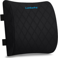 Lumbarpal Lumbar Support Pillow For Office Chair Back Support Lumbar Pillow For Car  Gaming  Office Chair - Improve Sitting Posture & Back Pain Relief  Memory Foam  Adjustable Straps  Black