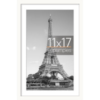 Upsimples 11X17 Picture Frame  Display Pictures 9X15 With Mat Or 11X17 Without Mat  Wall Hanging Photo Frame  White  1 Pack