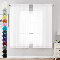 Chyhomenyc White Sheer Curtains 63 Inch Length 2 Panels  Light Filtering Rod Pocket Window Curtain Treatment Drapes For Kitchen Bedroom Living  Each 42X63