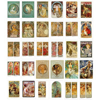 Hosteesschoice Beautiful Art Postcards Set Of 30 Post Card Of Alphonse Mucha Variety Pack Famous Painting Scenery 4 X 6 Inches