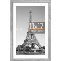 Upsimples 11X17 Picture Frame  Display Pictures 9X15 With Mat Or 11X17 Without Mat  Wall Hanging Photo Frame  Gray  1 Pack