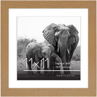 Americanflat 11X11 Picture Frame In Dark Oak - Displays 8X8 With Mat And 11X11 Without Mat - Engineered Wood With Shatter Resistant Glass - Horizontal And Vertical Formats For Wall