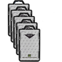 Id Stronghold - Pack Of 5 - Rfid Blocking Secure Badge Holder - Duolite 2 Card Id Holder - Poly Carbonate - Heavy Duty Plastic Id Badge Holder - Usa Molded And Assembled - Fips 201 Approved