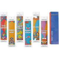 Folkulture Incense Sticks - Set Of 6 Insenses Variety Pack (120 Sticks)- Opium Poppy  Patchouli  Mango Pineapple  Aqua Cedar  Lotus  Balsam Cedarwood  Organic And Slow Burning Inscent (Trippy Hippie)