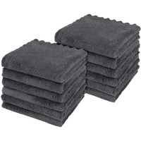 Orighty Ultra Soft Washcloths 12 Pack  Premium Microfiber Towel Sets 12 X 12 Inches  Absorbent And Quick Drying Coral Velvet Washcloth  Multi-Purpose Wash Cloths For Bathroom  Hotel  And Gym (Grey)