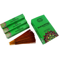 Raajsee Eucalyptus Incense Sticks (15 Gms X 12 Pack)  100% Pure Organic Natural Hand Rolled Free From Chemicals - Agarbatti Sticks Is Perfect For Aromatherapy  Cleansing  Meditation  And Church