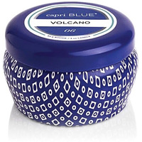 Capri Blue Volcano Scented Mini Tin Candle - Printed Mini Tin Jar Candle - Luxury Candles For Home Scented With Tropical Fruit & Sugared Citrus - Soy Candle Wax Blend - Blue Candle (3 Oz)