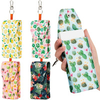 Sherr 5 Pieces Tissues Purse Pocket Tissue Holder Reusable Travel Tissue Pouch Fabric Zipper Enclosed Small Size Fruits Pattern Tissue Holder For Purse Coins For Summer  5.5 X 3 Inches (Fresh Style)