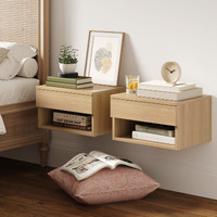Nathan James Jackson Modern Floating Bedside Nightstand With Drawer  Set Of 2  Light Oak - Set Of 2