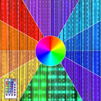 Kproe Fairy Curtain Lights - 16-Color Changing String Lights With Remote  4 Lighting Modes  Rainbow Backdrop For Christmas  Weddings  Parties & Room Decor