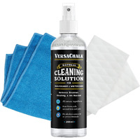 Versachalk 100% Natural Chalkboard Cleaner Spray And Eraser Kit (250 Ml) - Remove Liquid Chalk Marker Ink From Chalk Board Signs  Whiteboard  Dry Erase Marker Board  And Blackboard