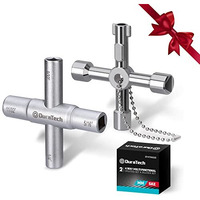 Duratech 4 Way Sillcock Key Set  Utilities Key  Multi-Functional Water Key  2-Pack  For Valve  Faucet  And Spigots