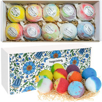 Nagaliving Bath Bombs Gift Set  10 Organic Bubble Bombs  For Valentines Day  Christmas