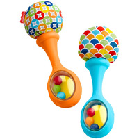 Fisher-Price Baby Newborn Toys Rattle 'N Rock Maracas  Set Of 2 Soft Musical Instruments For Babies 3+ Months  Blue Orange
