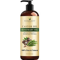 Handcraft Blends Castor Oil With Rosemary Oil - 8 Fl Oz - 100% Pure And Natural - Premium Grade Carrier Oil For Hair Growth  Eyelashes And Eyebrows  Hair & Body