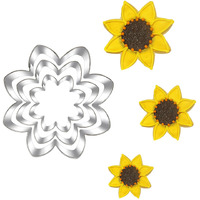 Sunflower Cookie Cutter Set-Size 3.8"" 3.1"" 2.6""-3 Piece-Cookie Cutters For You Are My Sunshine Baby Shower Birthday Party Decorations