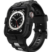 Gelishi Compatible For Apple Watch Band 41Mm 40Mm 38Mm With Bumper Case  Rugged Men Bands Tpu Strap For Se Watch Series 9 8 7 6 5 4 3 2  Sport Military Band Protective Case Shockproof  Black