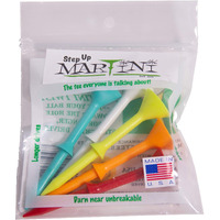 Martini Golf Tees Dmt007 Durable Plastic Step-Up Tees (5 Pack)  Assorted Colors  3.25"