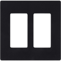 Lutron Claro 2 Gang Decorator/Rocker Wallplate  Gloss  Black (1-Pack)  Cw-2-Bl