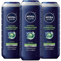Nivea Men Maximum Hydration Body Wash For Dry Skin  Aloe Vera Enriched  3-In-1 Moisturizing Body Wash  Face And Hair  Paraben Free  Vegan Formula  16.9 Fl Oz Bottle  Pack Of 3