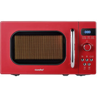Comfee' Retro Small Microwave Oven With Compact Size  9 Preset Menus  Position-Memory Turntable  Mute Function  Countertop  Perfect For Small Spaces  0.7 Cu Ft/700W  Red  Am720C2Ra-R