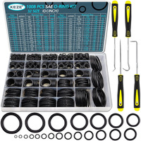 Keze 1008 Pcs Sae O Ring Kit 32 Sizes Usa Standard Nitrile 70A Rubber Seals Inch O Rings Set With 4 Pieces Orings Remover Tools For Faucet Automotive Hydraulic Plumbing As568:006-226