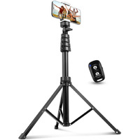 Aureday 62"" Phone Tripod Accessory Kits  Camera & Cell Phone Tripod Stand With Wireless Remote And Universal Tripod Head Mount  Perfect For Selfies/Video Recording/Vlogging/Live Streaming