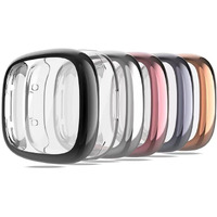 Kpyja Screen Protector Compatible With Fitbit Sense 2/Versa 4 Case  Soft Tpu Plated Case All-Around Protective Screen Full Cover Bumper Compatible For Fitbit Sense 2/Versa 4 Smart Watch