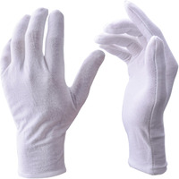 White Gloves  Zealor 12 Pairs Soft Cotton Gloves  Coin Jewelry Silver Inspection Gloves  Stretchable Lining Glove  Large Size