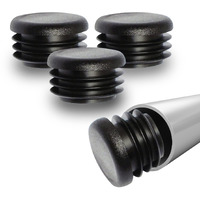Prescott Plastics 1"" Inch (25.4 Mm) Round Plastic Hole Plugs  Inserts  Black End Caps For Metal Tubing  Hardware Plugs  Fences  Glide Protection From Chair Legs And Furniture - Pack Of 10