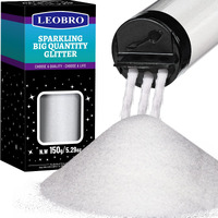 Leobro White Glitter 150G/5.29Oz White Fine Glitter  Clear Craft Glitter For Resin  Tumbler  Nail Body  Diy Party Decorations  Crafts